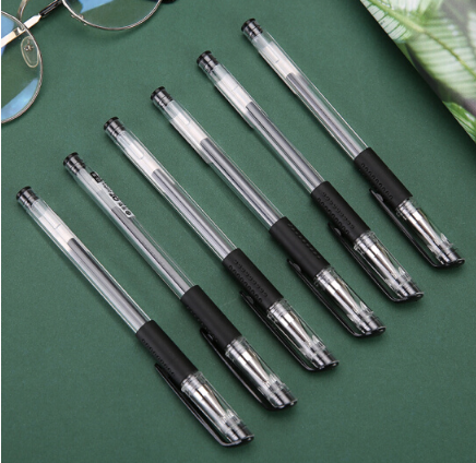 晨光(M&amp;G)文具Q7/0.5mm黑色中性笔 美新系列经典拔盖签字笔 子弹头水笔 12支/盒XGP30117