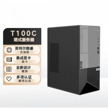 联想ThinkServer T100C塔式服务器I5-10400/8G/1T/板载RAID 0/1/ DOS/300W/ 17升