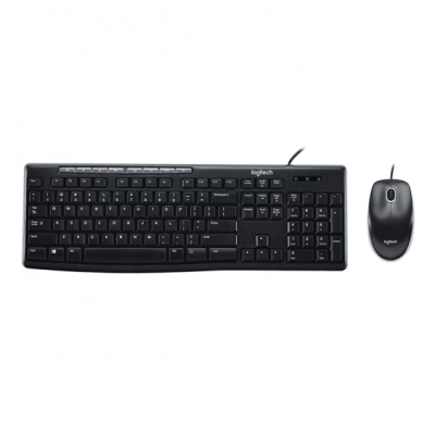 罗技（Logitech）MK200 有线键鼠套装 全尺寸 USB电脑台式机笔记本通用多媒体键鼠套装 MK200