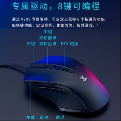 雷柏（Rapoo） V20S 有线鼠标