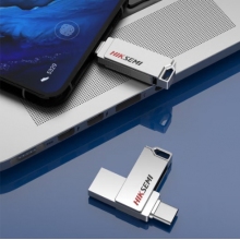 海康威视（HIKVISION）128GB Type-C USB3.2手机U盘X327C银色 高速读写双接口手机电脑通用车载优盘