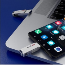 海康威视（HIKVISION）128GB Type-C USB3.2手机U盘X327C银色 高速读写双接口手机电脑通用车载优盘