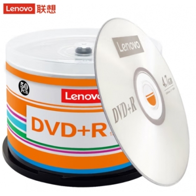 联想（Lenovo）DVD+R 光盘/刻录盘 16速4.7GB 办公系列 桶装50片 空白光盘